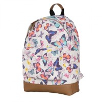 Módní Univerzální Batoh Backpack A4 - Motýli - Bílý