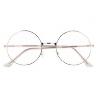 Luxusní RETRO Brýle Lenonky - čiré - Střibrne