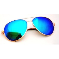 Sluneční Brýle Aviator Zrcadlovky - Pilotky - Modré