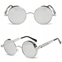 Sluneční Retro Brýle Lenonky Steampunk Premium - Stříbrné
