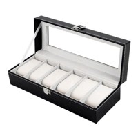 Luxusní Box na Hodinky Kazeta Pouzdro Organizér - na 6 ks Hodinek (EPD32)