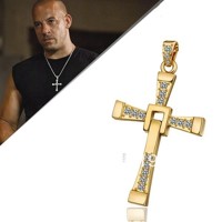 Náhrdelník Kříž Řetizek Toretto - Rychle a zběsile - Vin Diesel - zláty