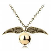 Zlatý Náhrdelník Řetízek Harry Potter - Zlatonka Snitch Wings